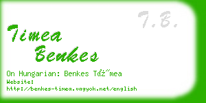 timea benkes business card